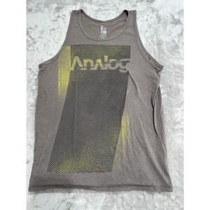 Analog Tank Top Men's Size Small Gray Front Logo Design Workout Gym Cross Fit